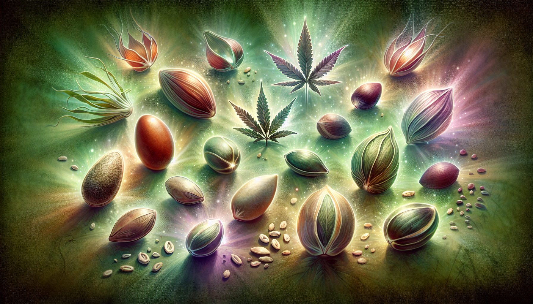 Illustration of feminized cannabis seeds