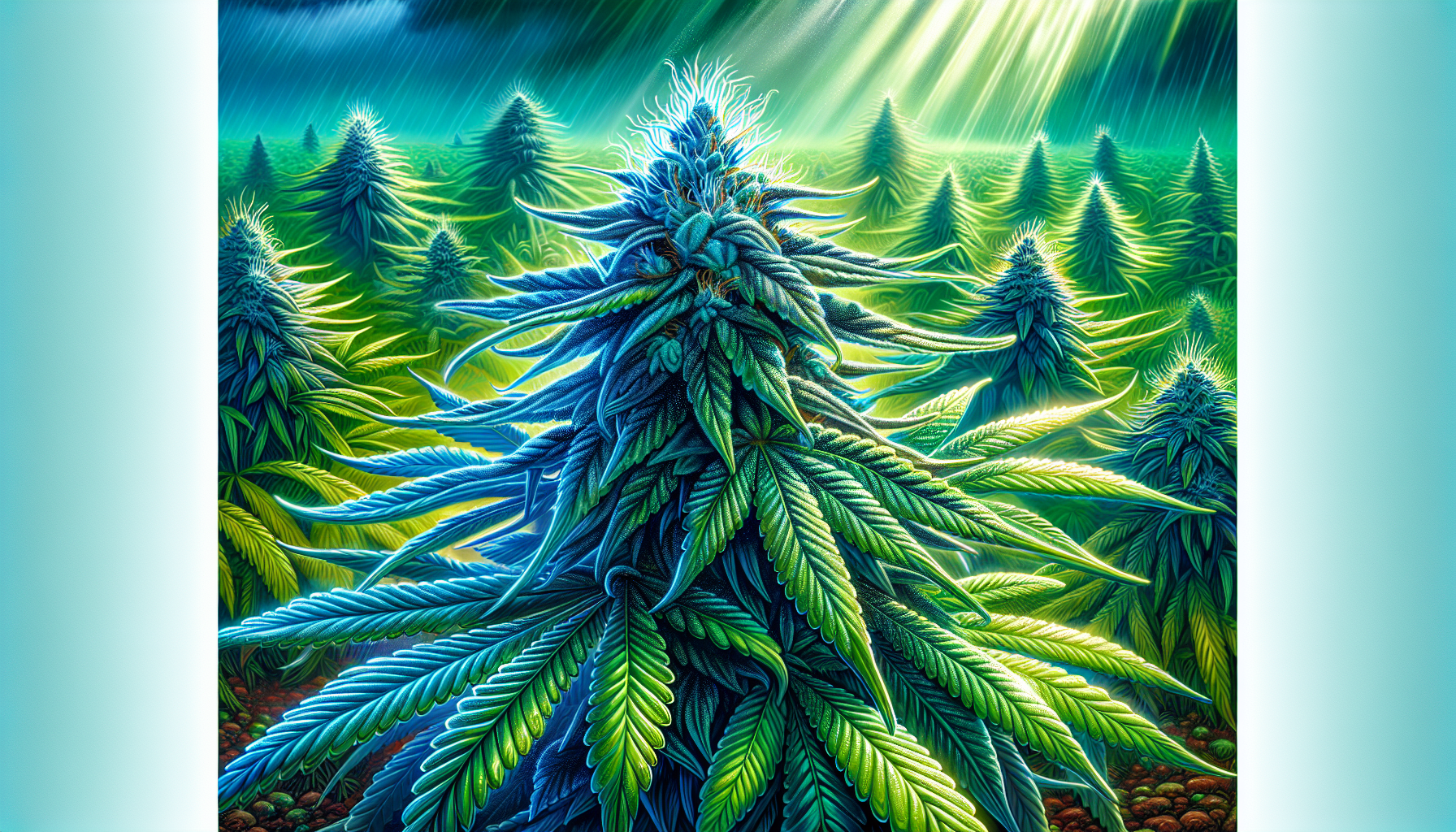 Illustration of Blue Dream cannabis plants